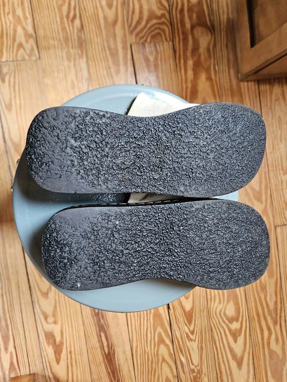 Chadwicks 90s Y2k Platform Slide Sandals in Black and Cream 10 Wide